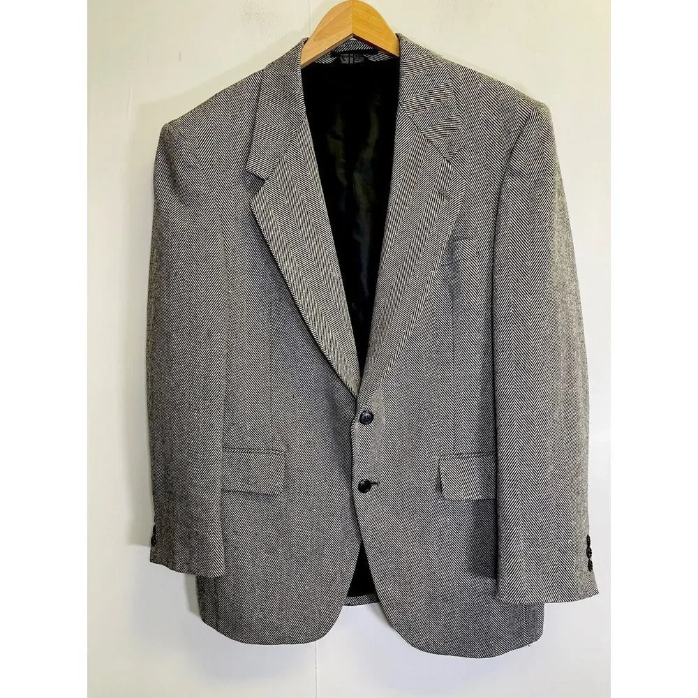 Chadmore Sport Coat Blazer Mens 40R Tweed Multicolor Wool Blend Vintage Grey